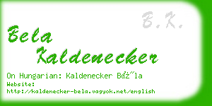 bela kaldenecker business card